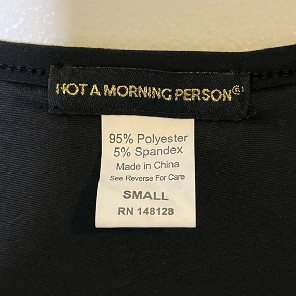Not A Morning Person Black Graphic Racerback Pajama Tank Size Small NWT - Picture 3 of 6